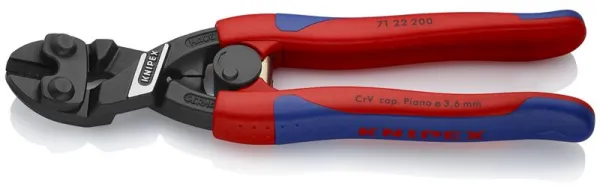 Knipex KNIPEX CoBolt® Kompakte Bolzenschneider schwarz atramentiert, mit schlanken Mehrkomponenten-Griffen 200 mm