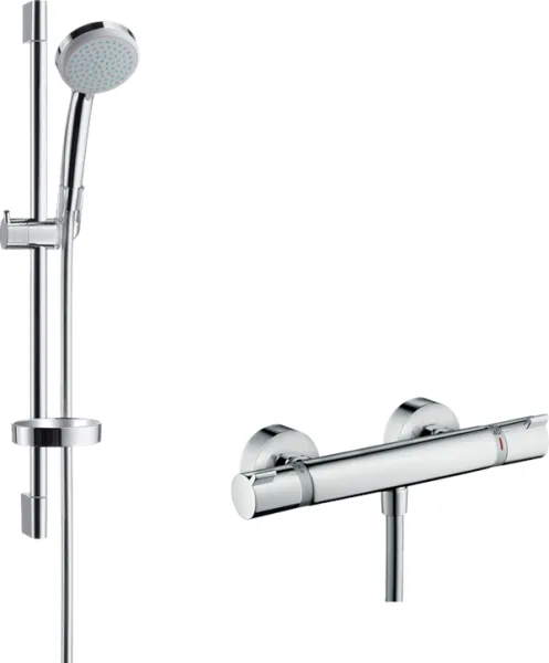 Hansgrohe Croma 100 Duschset mit Ecostat Comfort Duscharmatur, Chrom